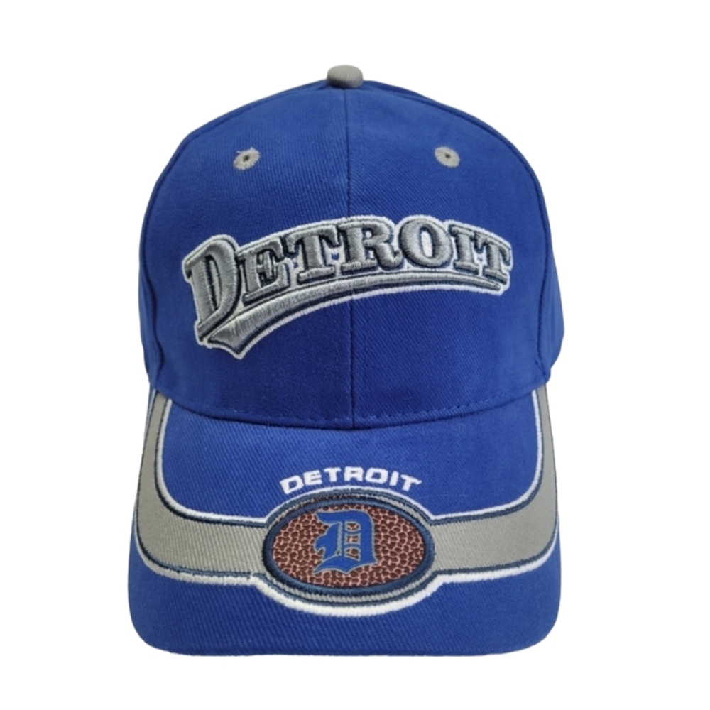 CSI Blue Embroidered Detroit Baseball Hat/Cap Hook & Loop Closure One Size